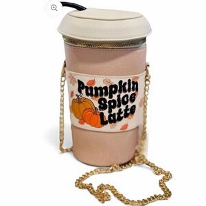 Skinny Dip Pumpkin Spice Latte vegan leather bucket bag, chain strap crossbody